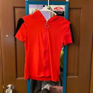 Zip-up shirt with hood